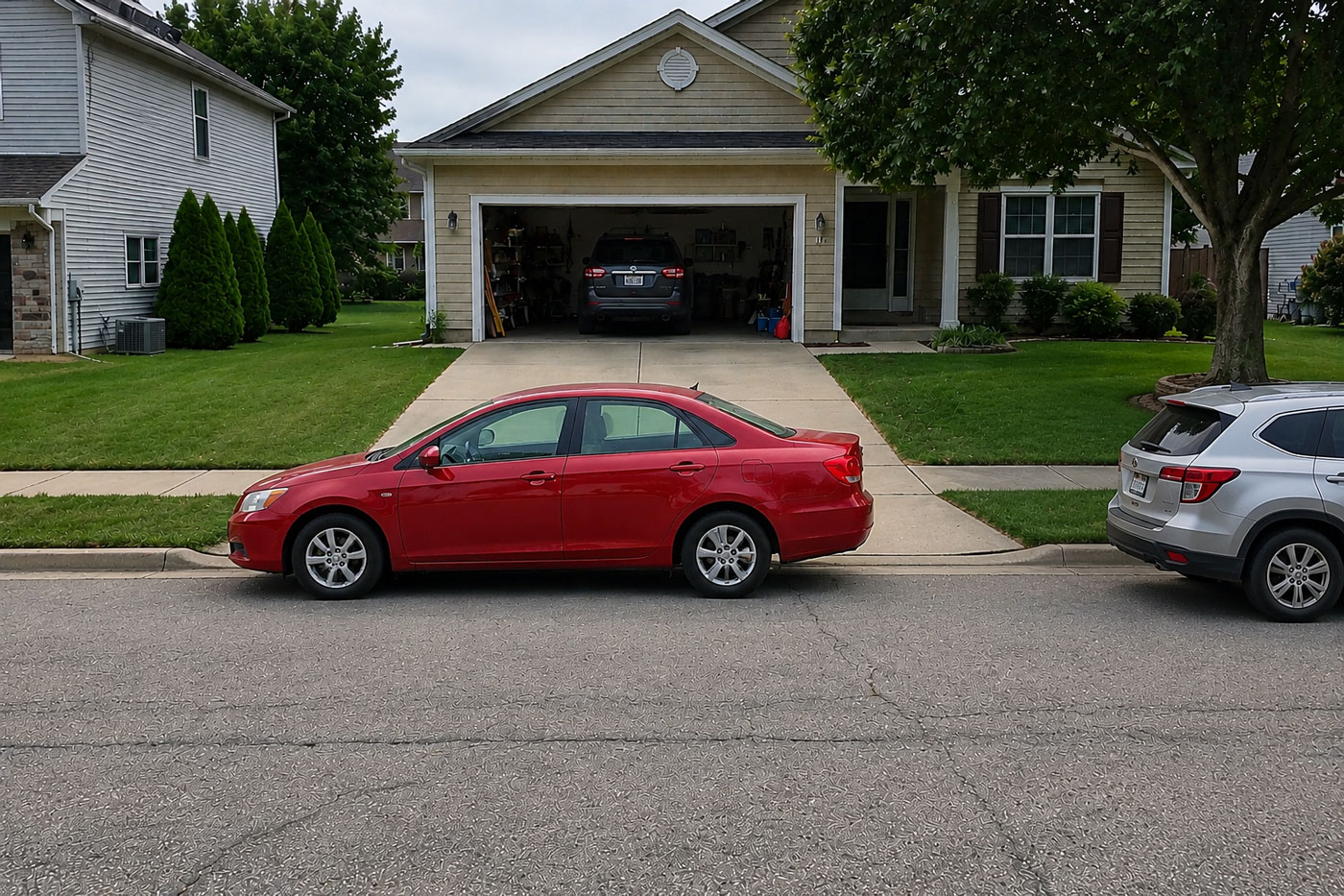 a-car-blocking-a-driveway